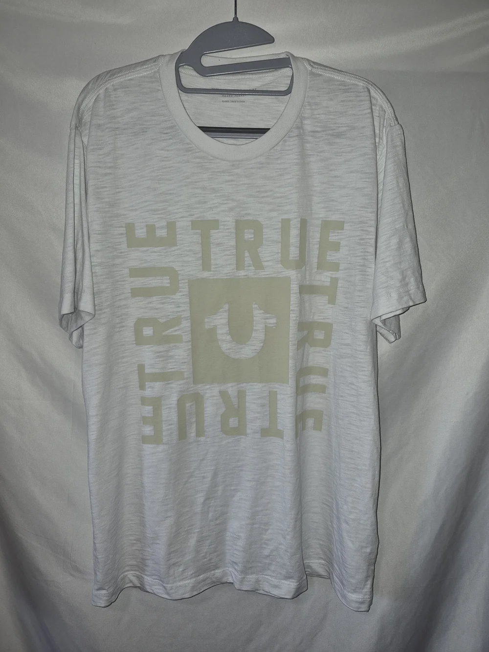 True Religion SS Horseshoe Square Logo T-Shirt 105125 Men Sz XL